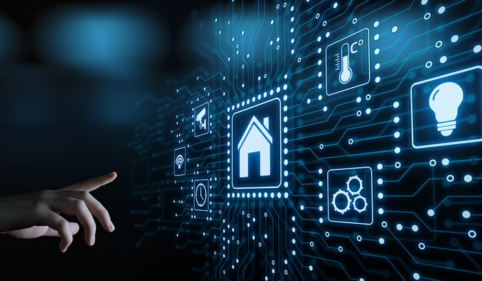 automated home lighting at night